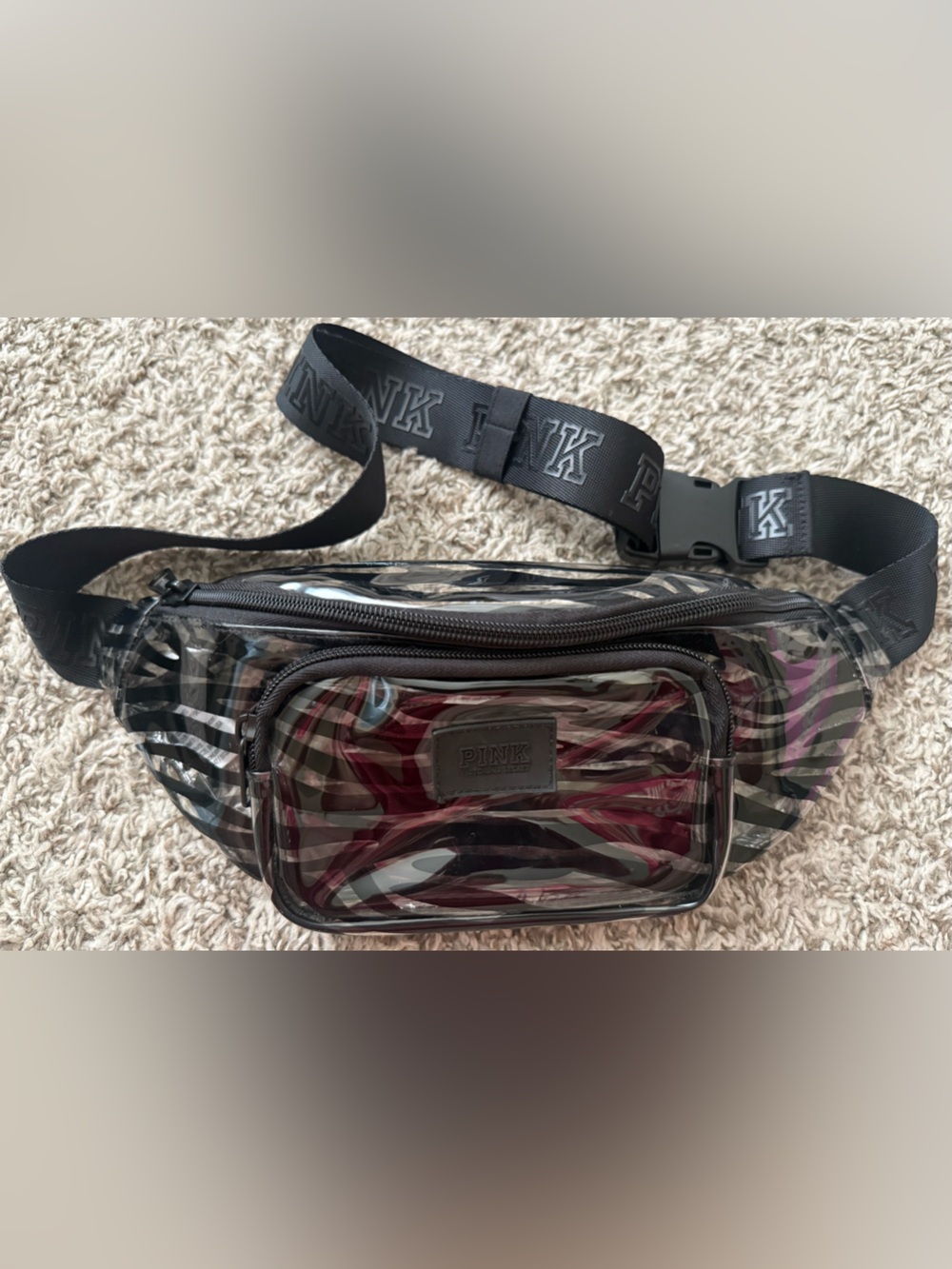 PINK Victoria's Secret PINK Diva Striped Fanny Pack (Rare)